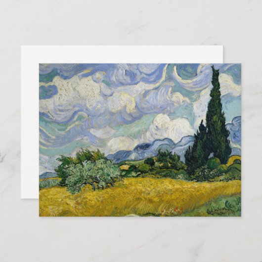 A Wheatfield met Cypresses Van Gogh Briefkaart (Voorkant / Achterkant)