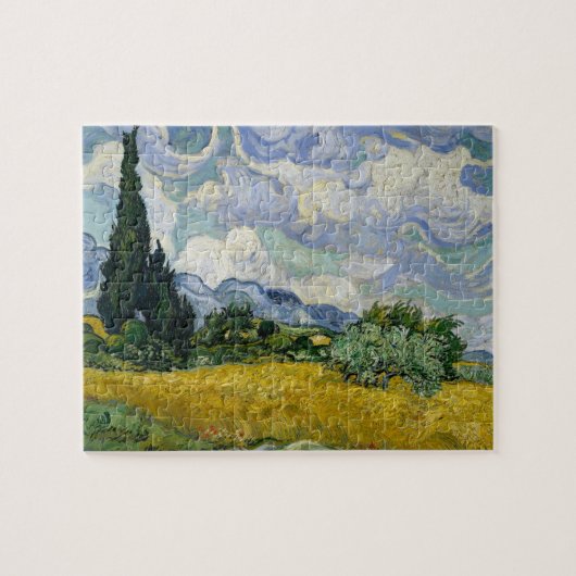 A Wheatfield met Cypresses Van Gogh Legpuzzel (Horizontaal)