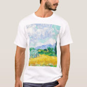 A Wheatfield met Cypresses - Vincent Van Gogh T-shirt (Voorkant)