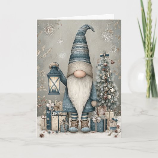 A Whimsical Gnome Christmas Feestdagen Kaart (Voorkant)
