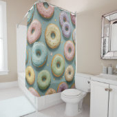 A Whimsical Pastel Donut Dream Douchegordijn (In situ)