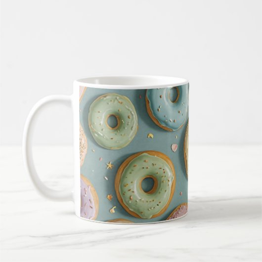A Whimsical Pastel Donut Dream Koffiemok (Links)
