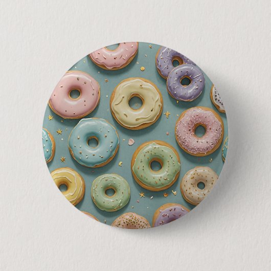 A Whimsical Pastel Donut Dream Ronde Button 5,7 Cm (Voorkant)