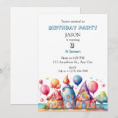 A Whimsical Village of Balloon Kaart (Voorkant / Achterkant)