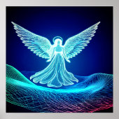 A White Glowing Angel Resting in His Hand Poster (Voorkant)