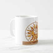 a white mug with an image of sun and moon koffiemok (Voorkant links)