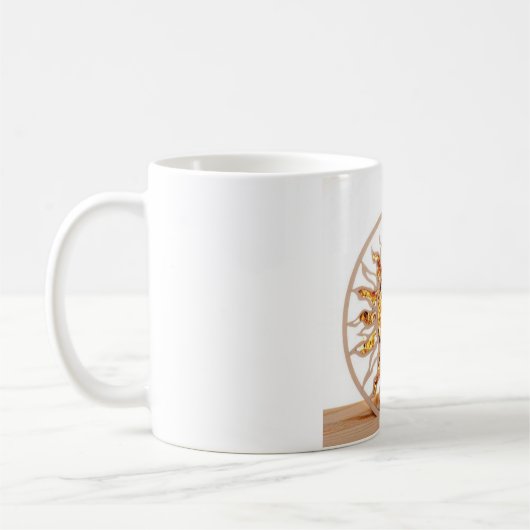 a white mug with an image of sun and moon koffiemok (Links)