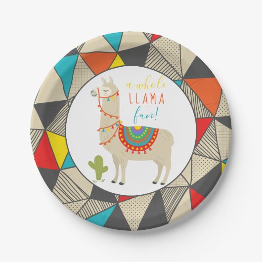 A Whole Llama Fun Animal Birthday Party Papieren Bordje (Voorkant)
