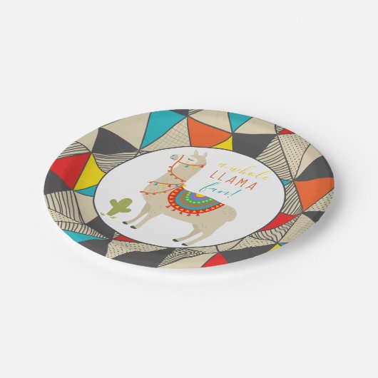 A Whole Llama Fun Animal Birthday Party Papieren Bordje (Gekanteld)