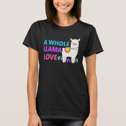 A Whole Llama Love Cute Llamas   Boho Women Teens T-shirt (Voorkant)