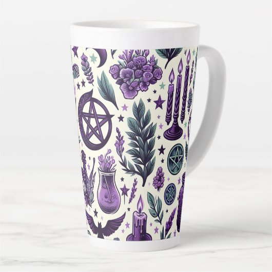 A Wiccan Pattern 1 Latte Mok (Rechterhoek)