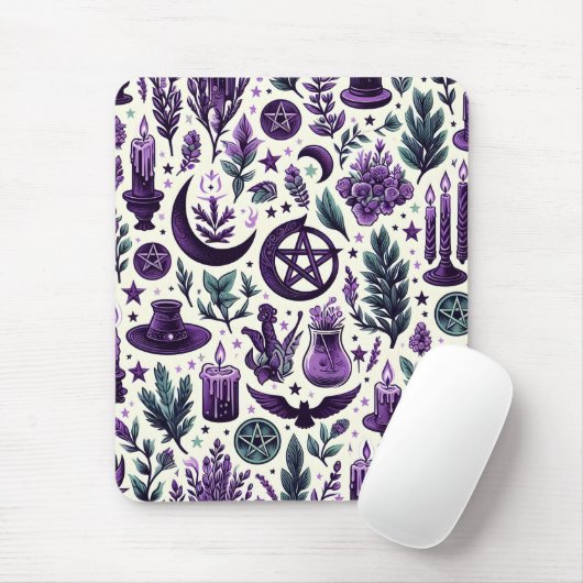 A Wiccan Pattern 1 Muismat (Met muis)