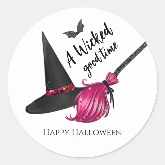 A Wicked Good Time Happy Halloween Ronde Sticker (Voorkant)