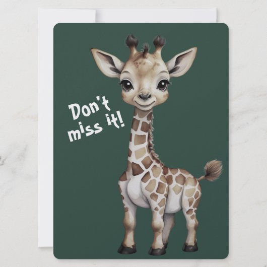 A Wild One Safari Adventures: een uniek Baby showe Kaart (Achterkant)