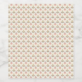 A wine bottle with a floral-patterned label sits  wijn etiket (Enkel label)