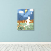 A Wing Ahead II – Kinderlijke vrijheid en spel Canvas Afdruk (Insitu (Houten vloer))