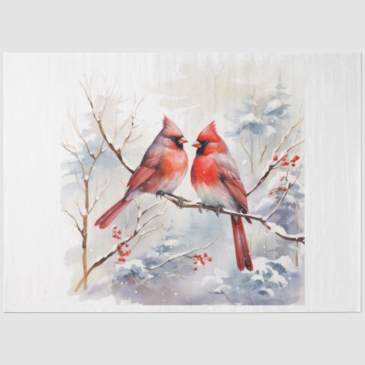 A Winter Cardinal Series Design 4 Tissuepapier (Voorkant)
