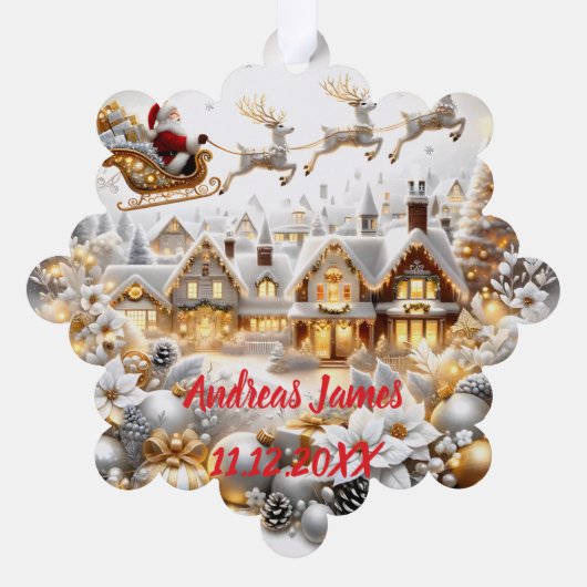 A Winter Wonderland: Your Baby's First Christmas Ornament Kaart (Achterkant)