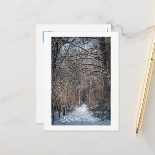 A Winters Day in Kluisbos Belgium Feestdagenkaart (Voorkant / Achterkant in situ)