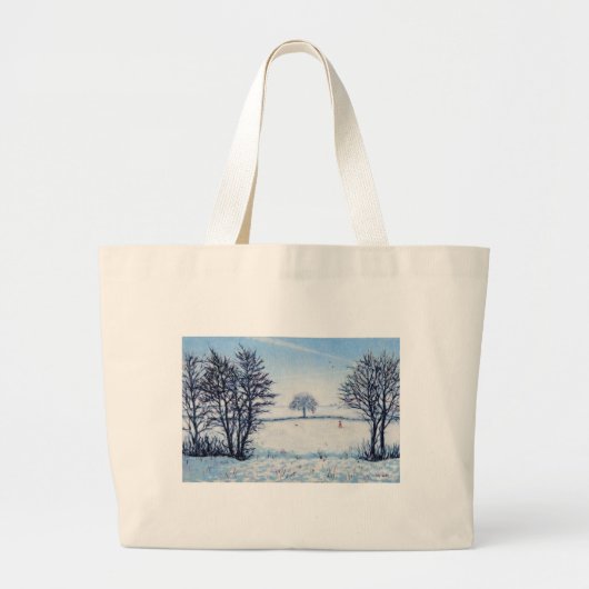 A Winters Walk Grote Tote Bag (Voorkant)