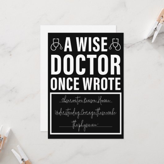 A Wise Doctor Once Wrote - Funny Doctor Gezegde Kaart (Voorkant / Achterkant in situ)