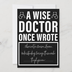 A Wise Doctor Once Wrote - Funny Doctor Gezegde Kaart