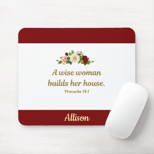 A Wise Woman - Proverbs 14:1 Personalized Muismat (Met muis)