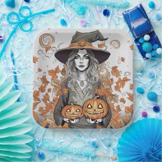 A witch's love papieren bordje (Feest)