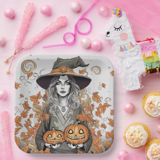 A witch's love papieren bordje (Feest)