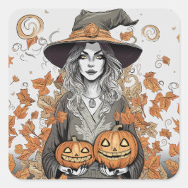 A witch's Love Vierkante Sticker