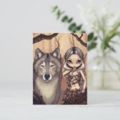 "A Wolfish Friend"-Briefkaart Briefkaart (Staand voorkant)