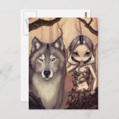 "A Wolfish Friend"-Briefkaart Briefkaart (Voorkant / Achterkant)