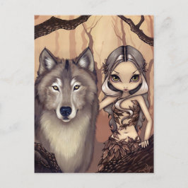 "A Wolfish Friend"-Briefkaart Briefkaart