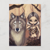 "A Wolfish Friend"-Briefkaart Briefkaart (Voorkant)