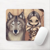 "A Wolfish Friend" Mousepad Muismat (Met muis)
