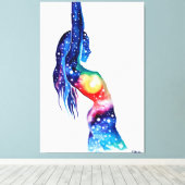 A woman and her inner universe  canvas afdruk (Insitu (Houten vloer))