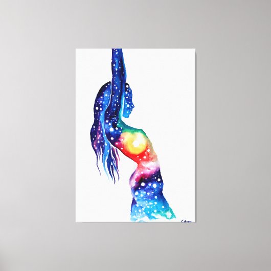 A woman and her inner universe  canvas afdruk (Voorkant)