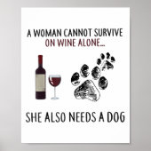 A Woman Cannot Survive On Wine Alone She Also Need Poster (Voorkant)