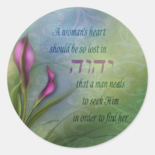 A Womans Heart - Calla Lily Ronde Sticker (Voorkant)