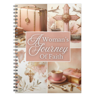 A Woman's Journey Of Faith Pink Watercolor Floral Notitieboek