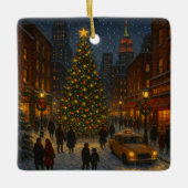 A wonderful Christmas night in New York Keramisch Ornament (Voorkant)