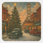 A Wonderful Christmas on the Streets of Texas Vierkante Sticker (Voorkant)