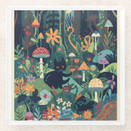 A woodland scene coaster glazen onderzetter