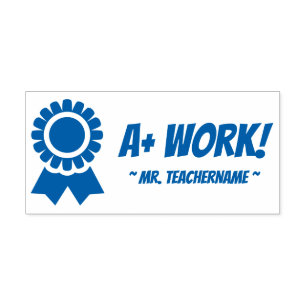 "A+ WORK!" Commendement Rubber Stamp Zelfinktende Stempel