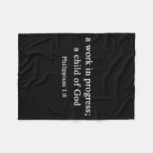 A Work In Progress Philipans 1_6 Christian Faith Fleece Deken (Voorkant (Horizontaal))