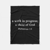 A Work In Progress Philipans 1_6 Christian Faith Fleece Deken (Voorkant)