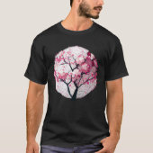 A Work of with a Cherry Blossom Sphere Geometric T-shirt (Voorkant)
