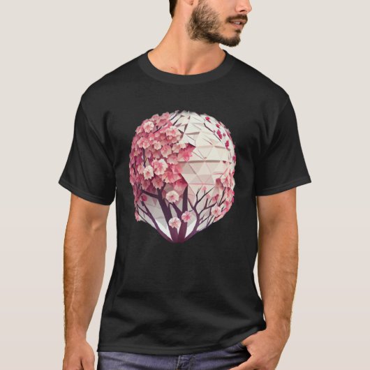 A Work of with a Cherry Blossom Sphere Tree of Lif T-shirt (Voorkant)