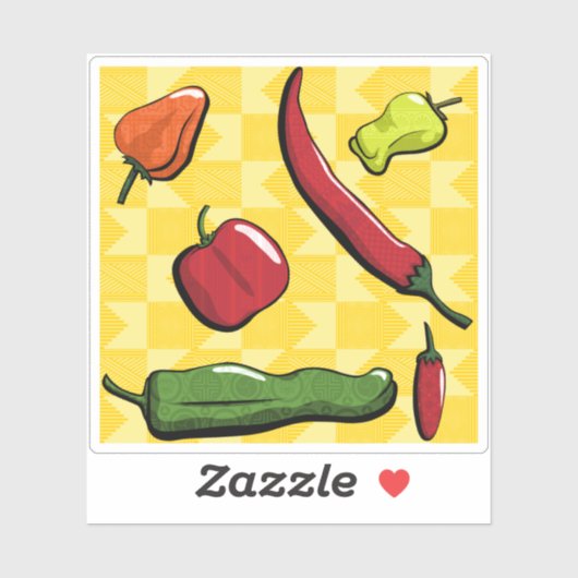A World of Chili Peppers Contour Sticker (Vel)