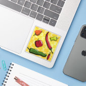 A World of Chili Peppers Contour Sticker (Laptop met iPhone)